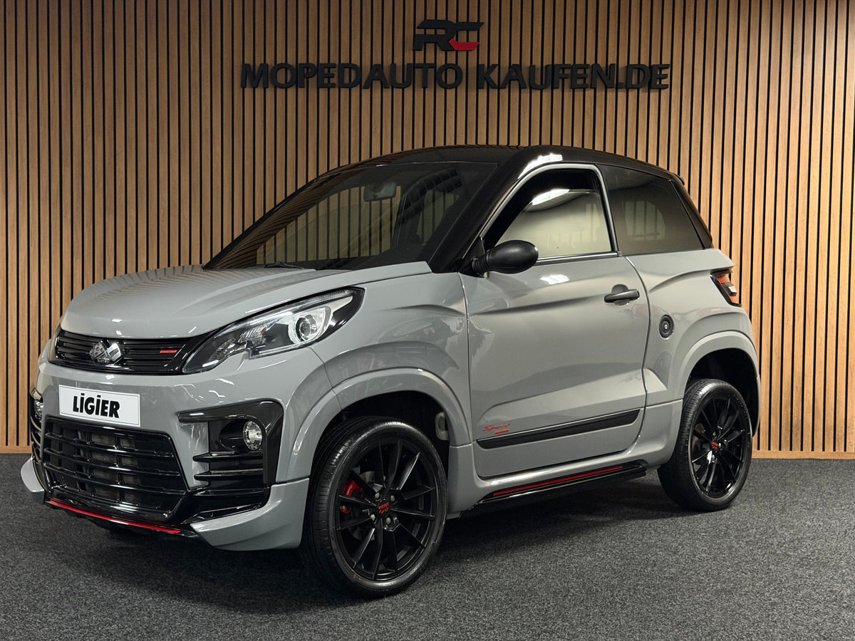 Ligier JS60 Ultimate Sport | Nardo Grau | Servo | 8 PS leiser DCI motor | Rückfahrkamera | Apple Carplay/Android | 45 km/h | Innerhalb 250 KM Kostenlose Lieferung | Mopedauto | Leichtmobile