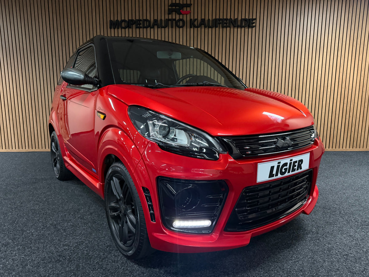 Ligier JS 50 Sport Rot | KLIMA | Servo | 8 PS leiser DCI Motor | Rückfahrkamera | 45 km/h | Innerhalb 250 KM Kostenlose Lieferung | Mopedauto | Leichtmobile