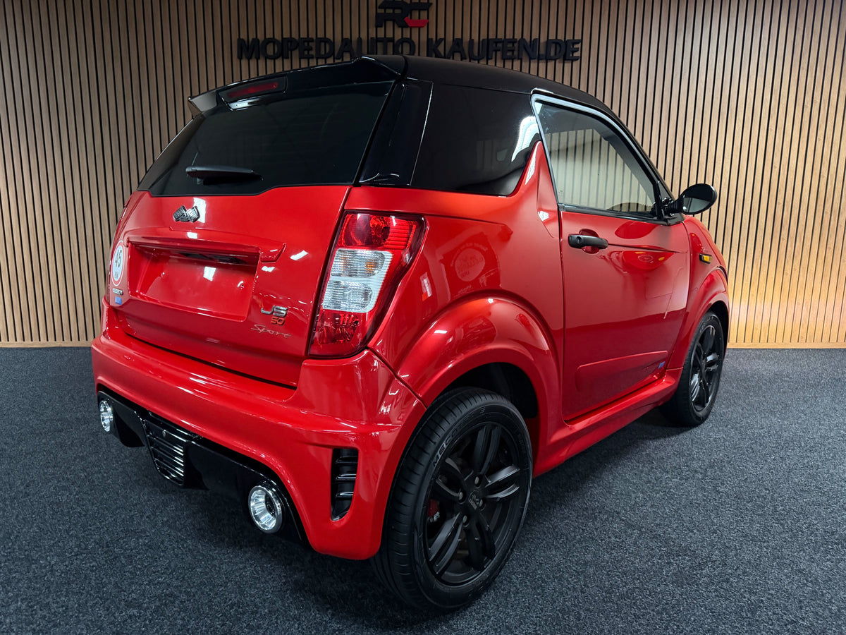 Ligier JS 50 Sport Rot | KLIMA | Servo | 8 PS leiser DCI Motor | Rückfahrkamera | 45 km/h | Innerhalb 250 KM Kostenlose Lieferung | Mopedauto | Leichtmobile