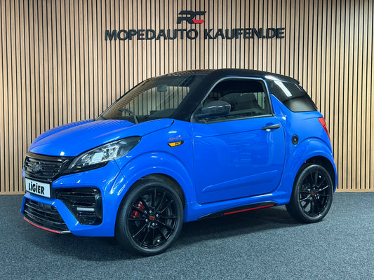 Ligier JS50 Ultimate Blau  | Servolenkung | DAB + / Apple Carplay Ambilight  | 8 PS leiser DCI Motor | 45 km/h | Rückfahrkamera | Innerhalb 250 KM Kostenlose Lieferung | Mopedauto | Leichtmobile